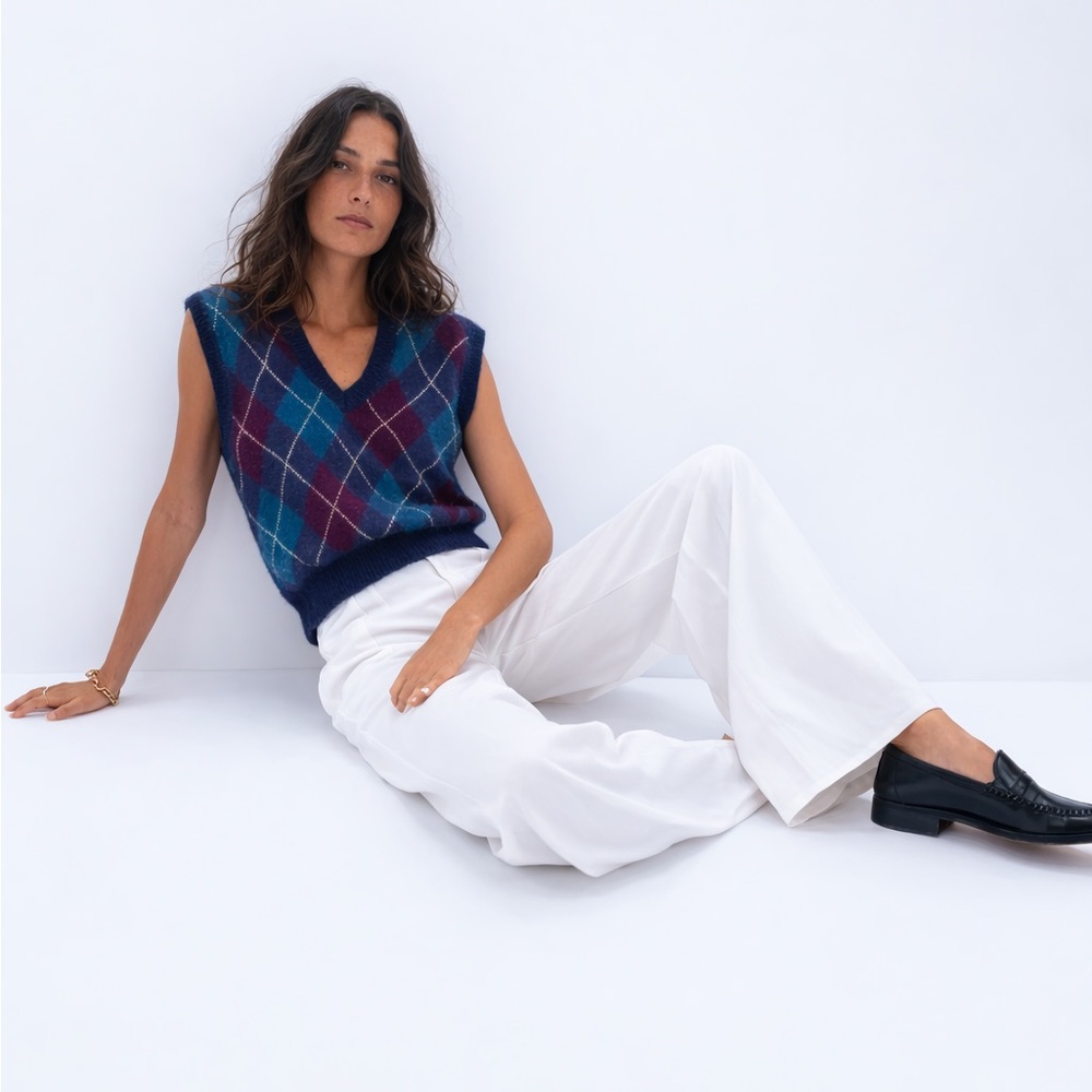 Vintage UNITED COLORS OF BENETTON Wool Argyle Sweater Vest